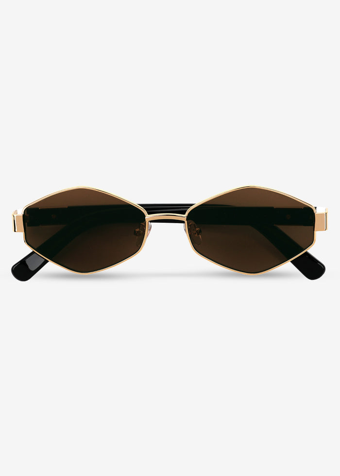 Kenji - Gold & Brown Titanium Sunglasses