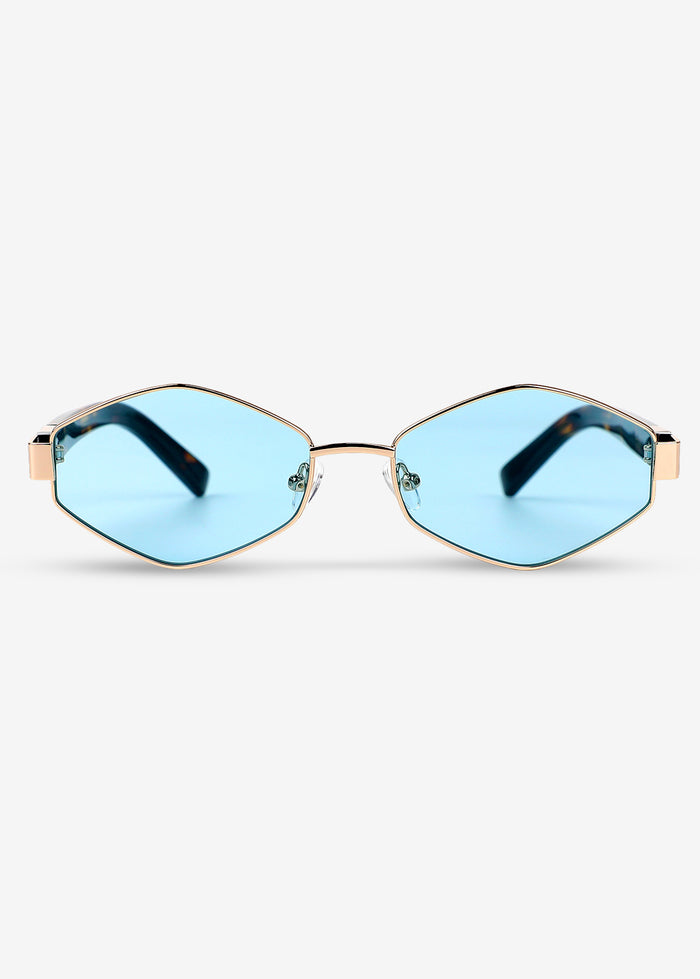 Kenji - Gold & Blue Titanium Sunglasses