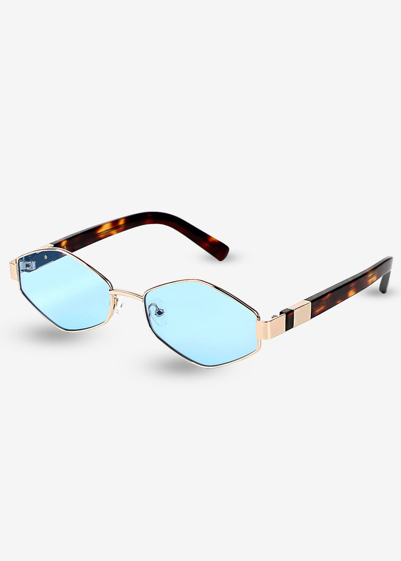 Kenji - Gold & Blue Titanium Sunglasses