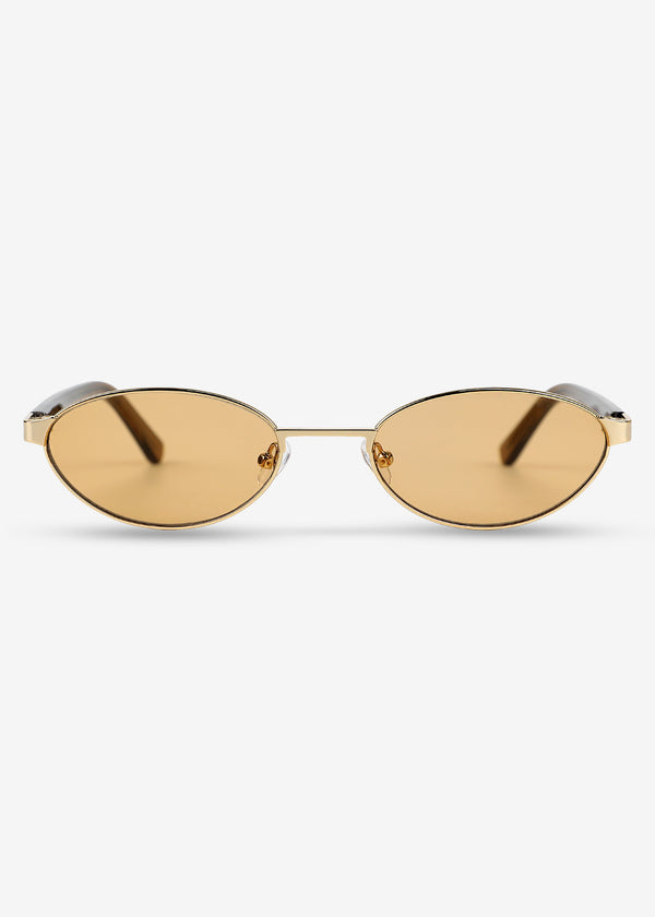 Akio- Gold and Brown Titanium Sunglasses