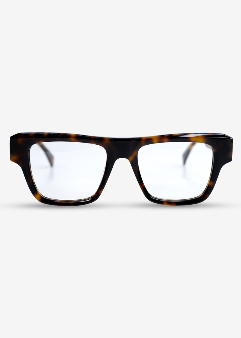 Amber Edge – Bold Rectangle Eyewear - Brown