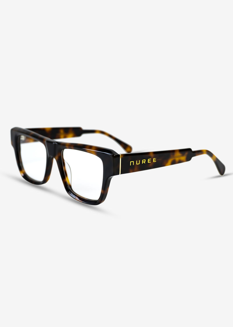 Amber Edge – Bold Rectangle Eyewear - Brown