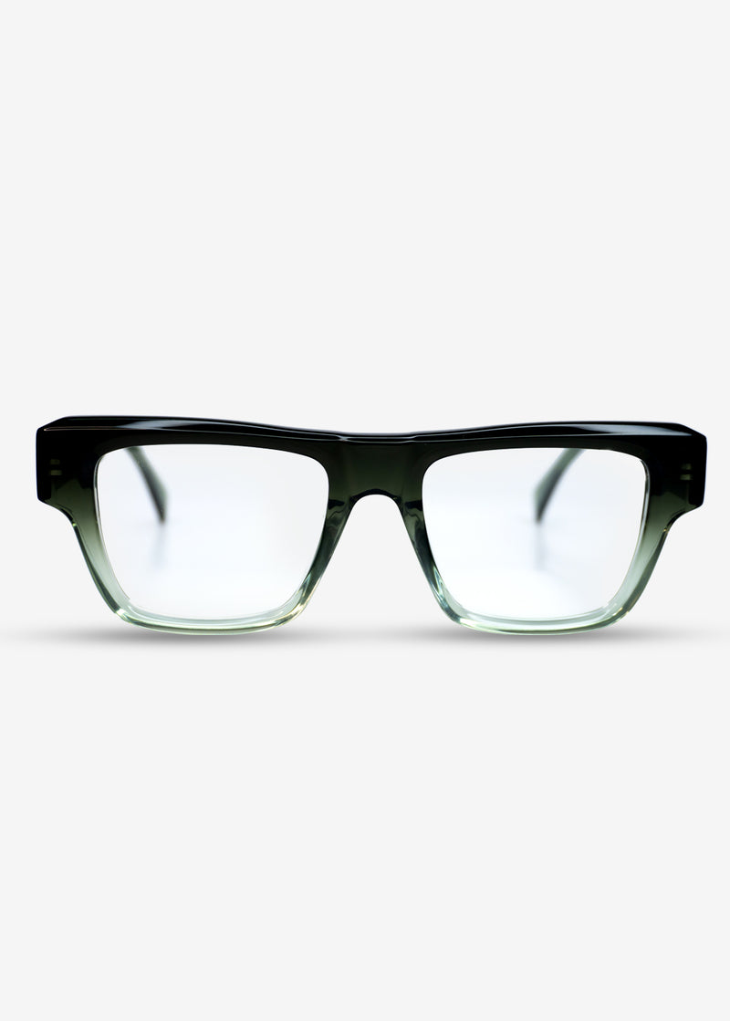 Amber Edge – Bold Rectangle Eyewear - Green