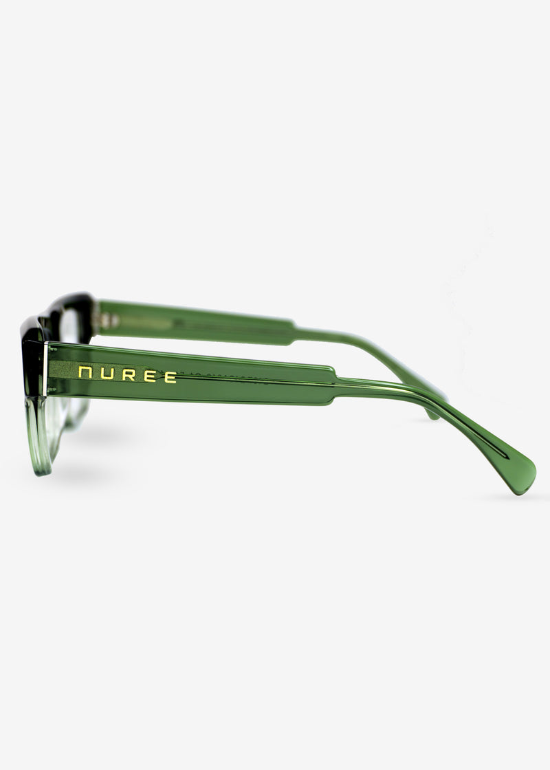 Amber Edge – Bold Rectangle Eyewear - Green