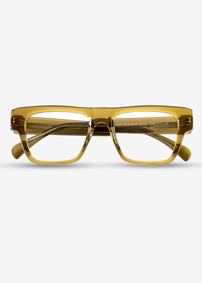 Amber Edge – Bold Rectangle Eyewear - Yellow