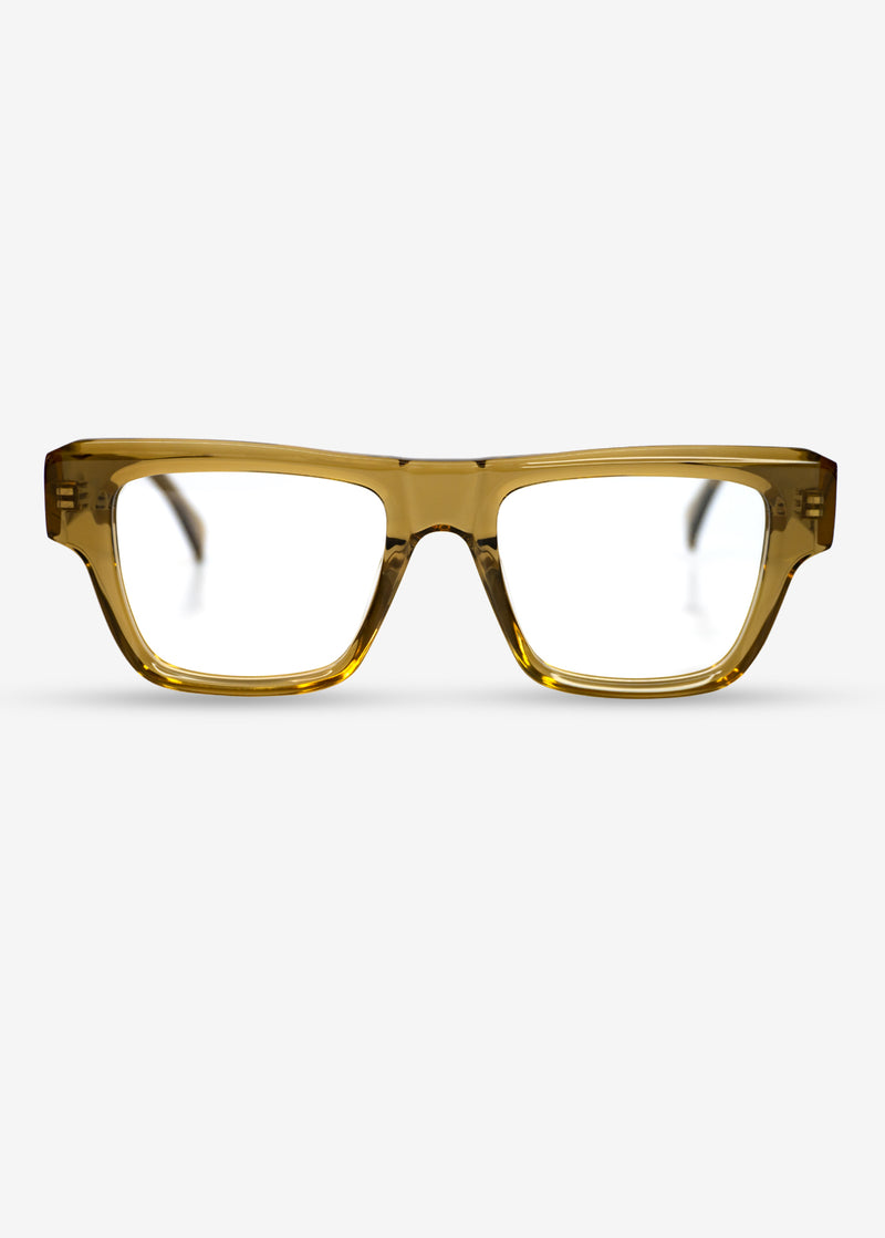 Amber Edge – Bold Rectangle Eyewear - Yellow