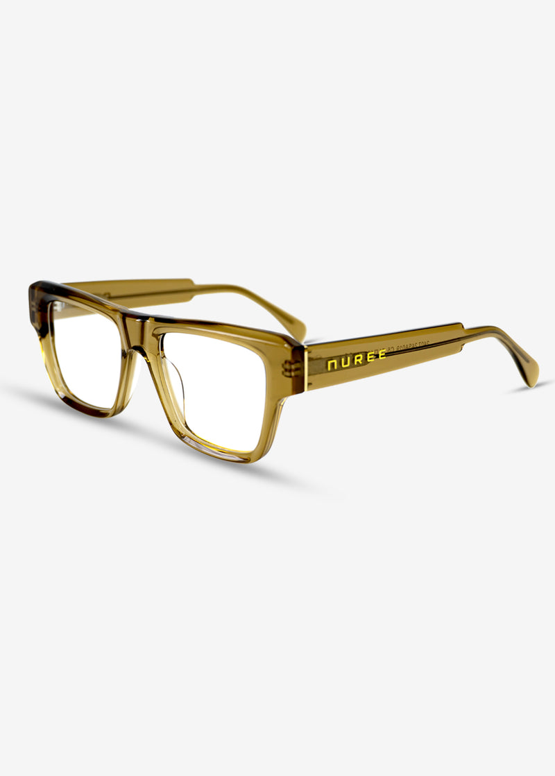 Amber Edge – Bold Rectangle Eyewear - Yellow