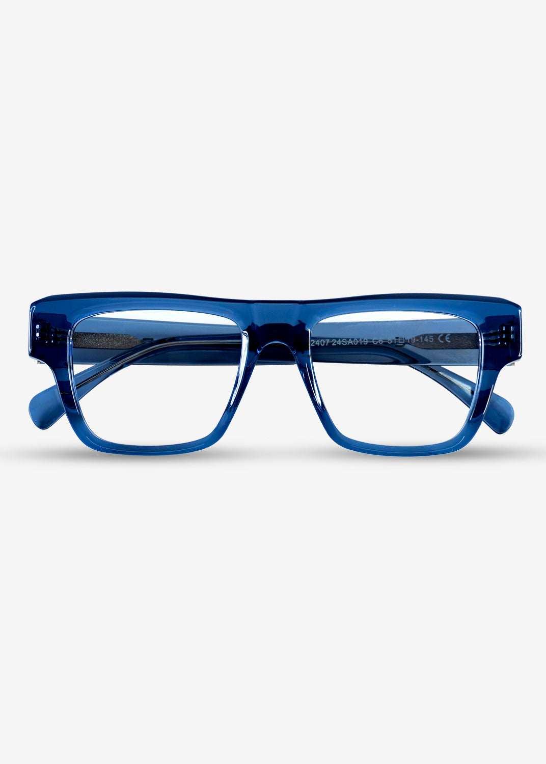 Amber Edge – Bold Rectangle Eyewear - Blue