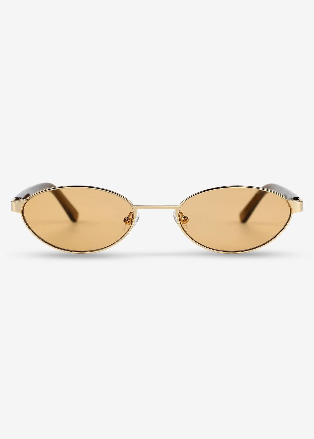 Akio - Gold and Brown Titanium Sunglasses - Nuree World