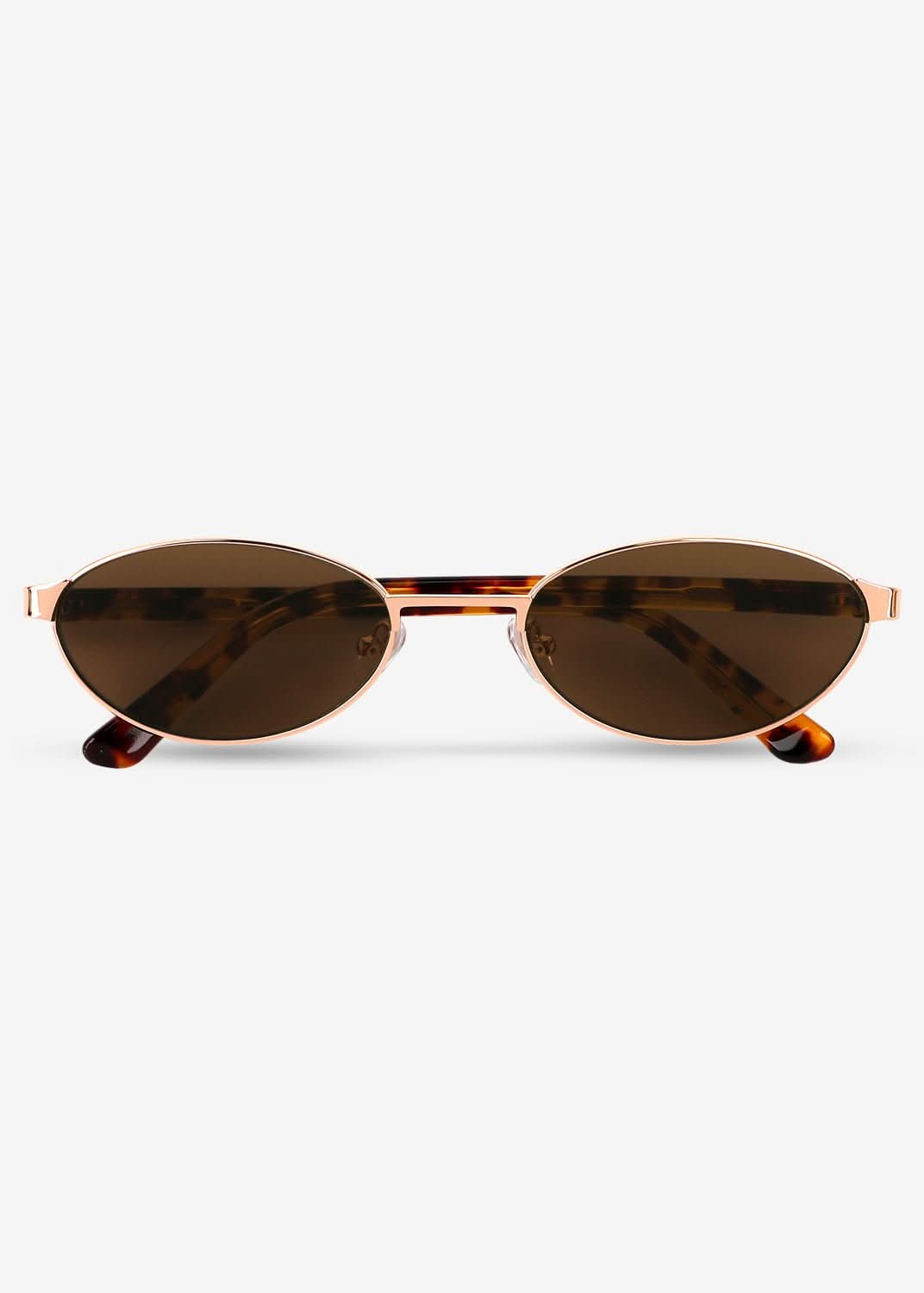 Akio - Rose Gold & Brown Titanium Sunglasses - Nuree World