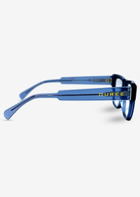 Amber Edge – Bold Rectangle Eyewear - Blue - Nuree World