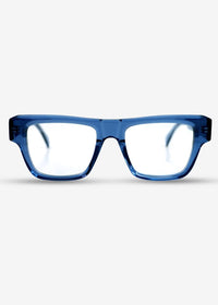 Amber Edge – Bold Rectangle Eyewear - Blue - Nuree World