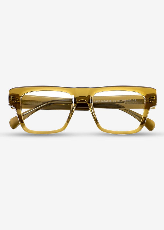 Amber Edge – Bold Rectangle Eyewear - Yellow - Nuree World