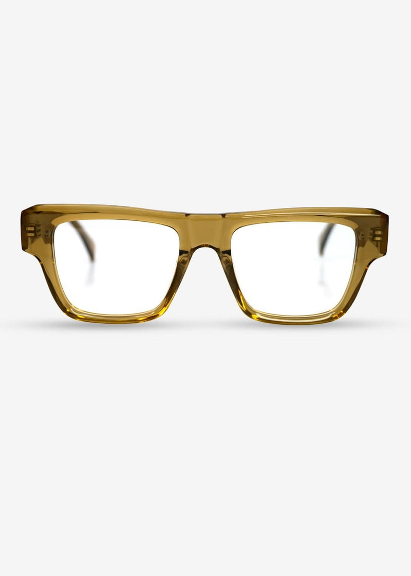 Amber Edge – Bold Rectangle Eyewear - Yellow - Nuree World