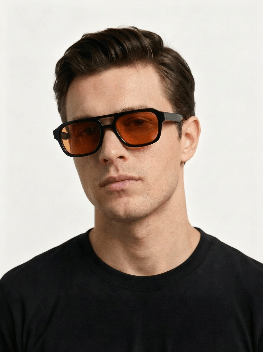 Badshah Black/Orange - Polarized Sunglasses - Nuree World