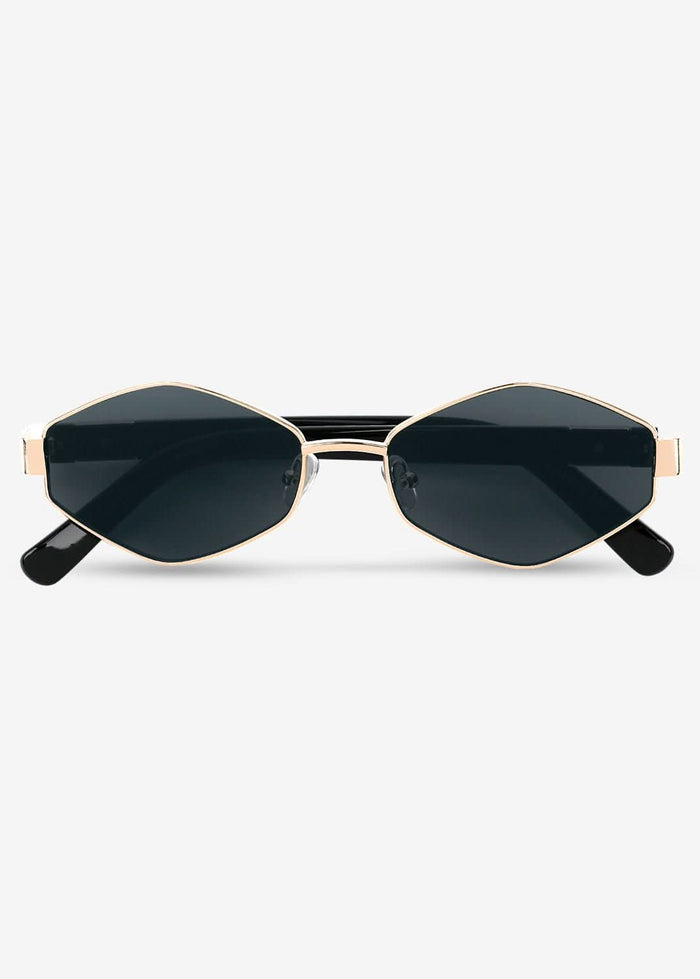 Kenji - Gold & Black Titanium Sunglasses - Nuree World