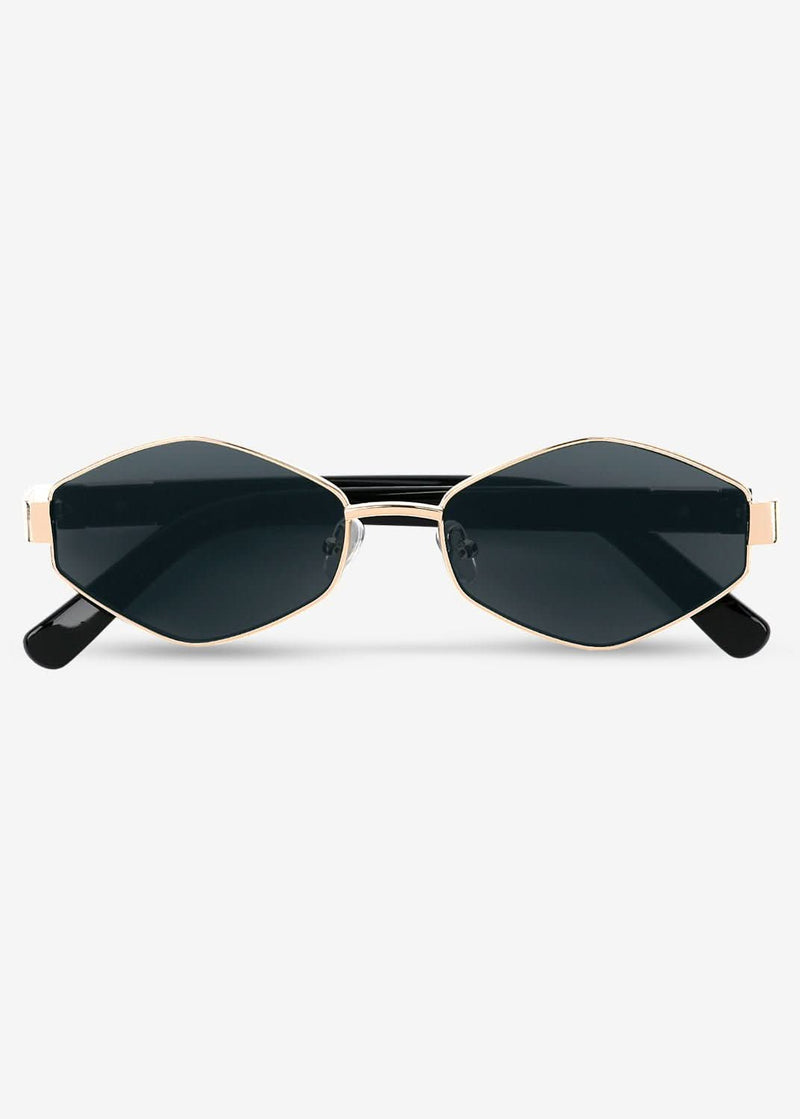 Kenji - Gold & Black Titanium Sunglasses - Nuree World
