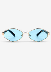 Kenji - Gold & Blue Titanium Sunglasses - Nuree World