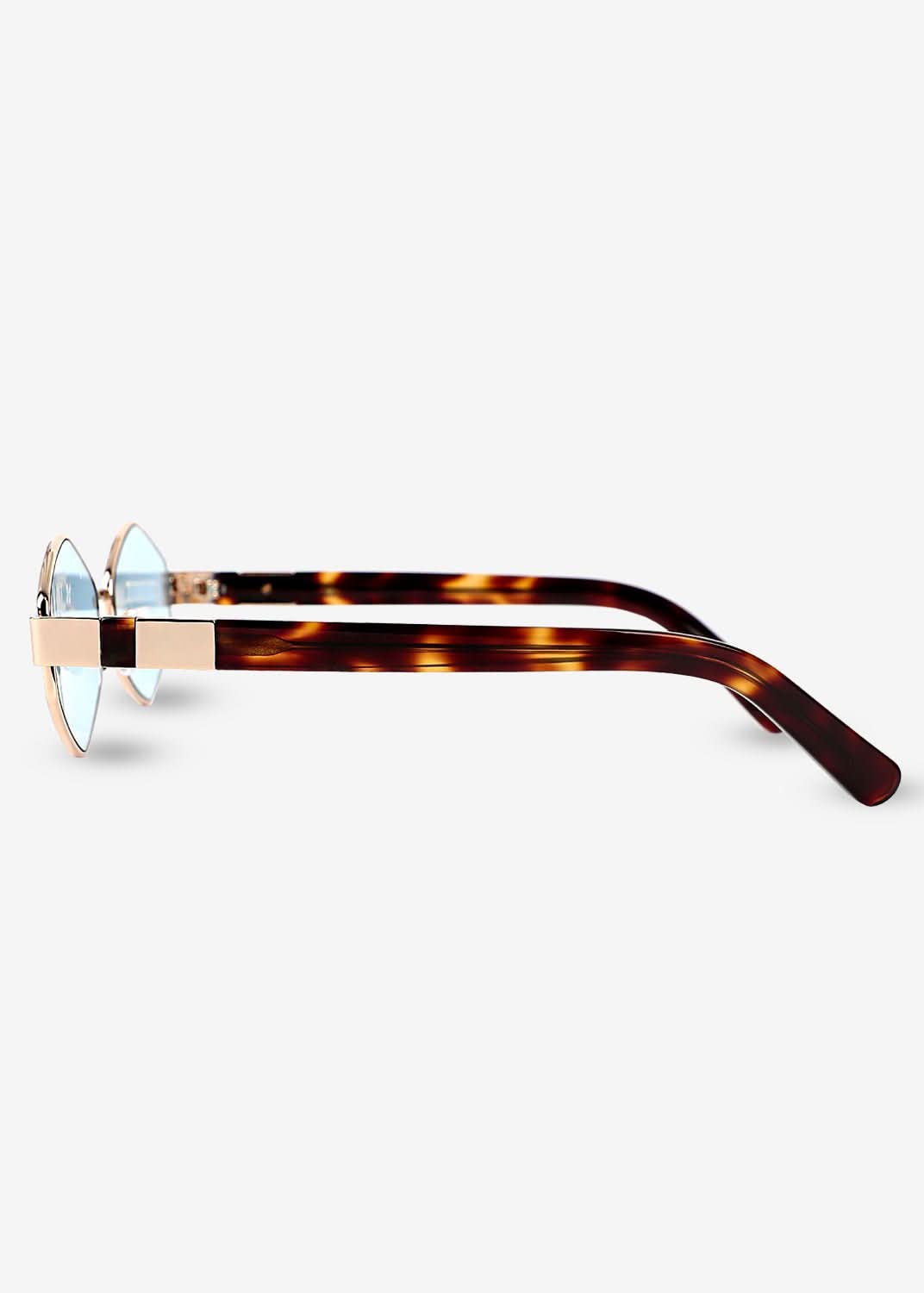 Kenji - Gold & Blue Titanium Sunglasses - Nuree World