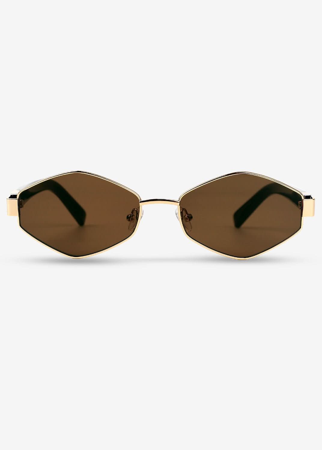 Kenji - Gold & Brown Titanium Sunglasses - Nuree World