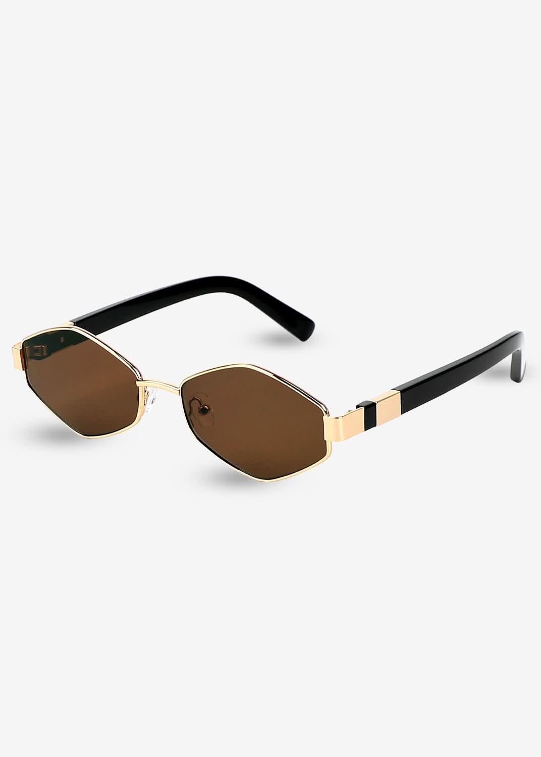 Kenji - Gold & Brown Titanium Sunglasses - Nuree World