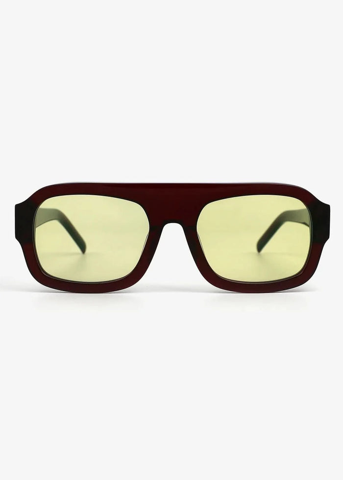 Russell Dark Red and Green - Polarized Sunglasses - Nuree World