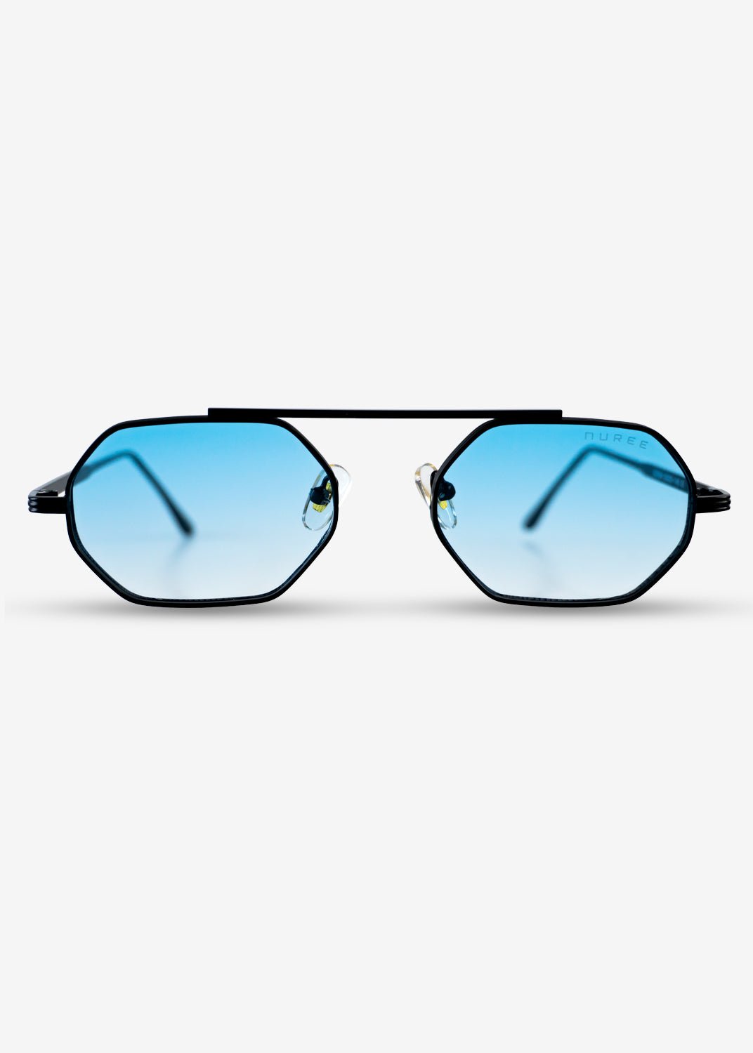 SOLACE - Blue and Black Metal Sunglasses - Nuree World