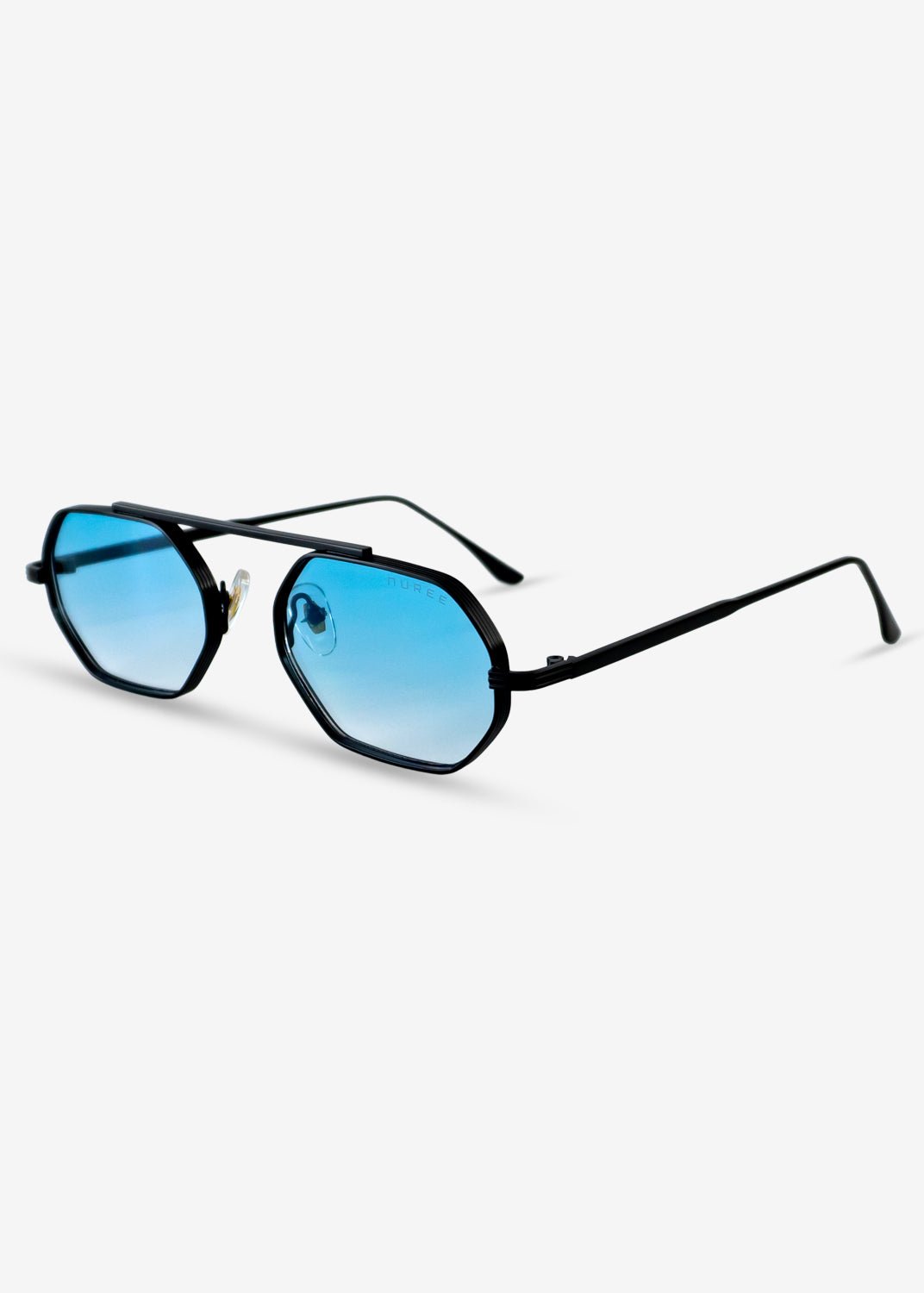 SOLACE - Blue and Black Metal Sunglasses - Nuree World