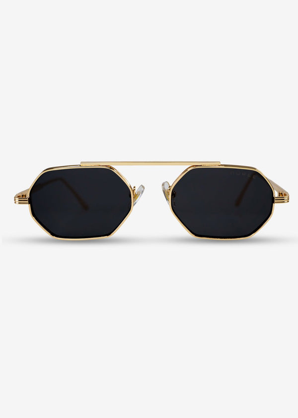 SOLACE - Gold and Black Metal Sunglasses - Nuree World